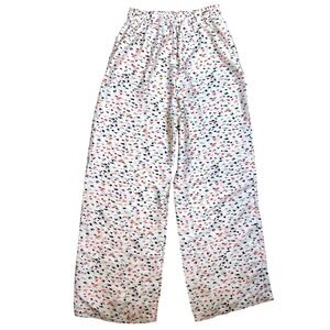 Kiabi Wide Leg Trousers Abstract Confetti Print High Rise Cream Multi Womens 6